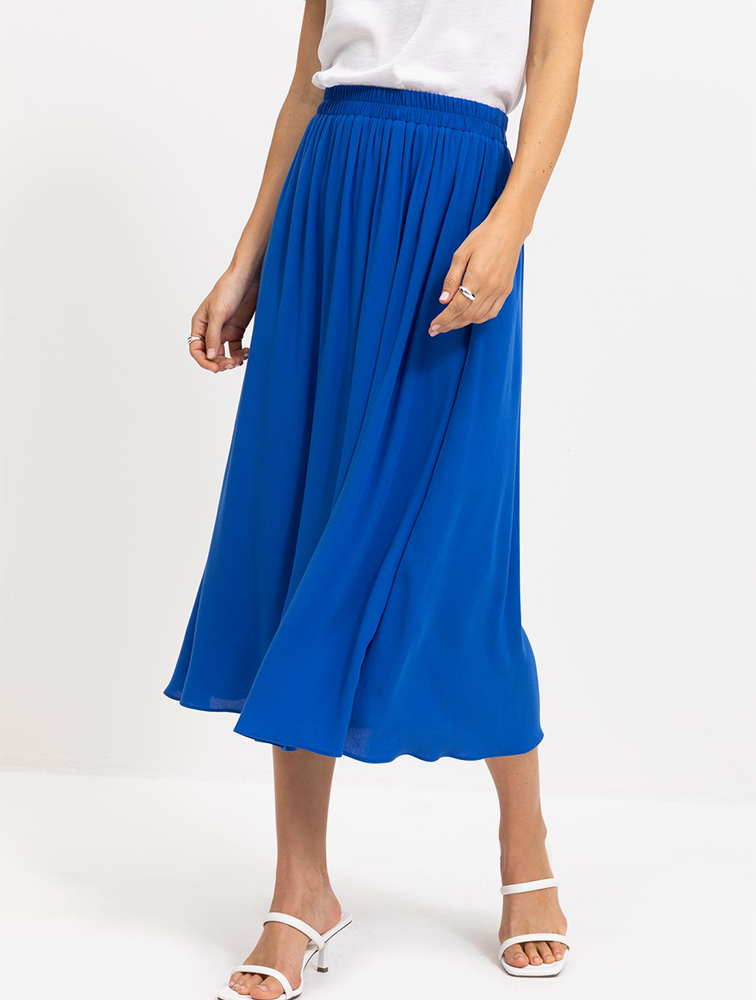 Myrunway shop woolworths blue print a line crepe midi skirt for women